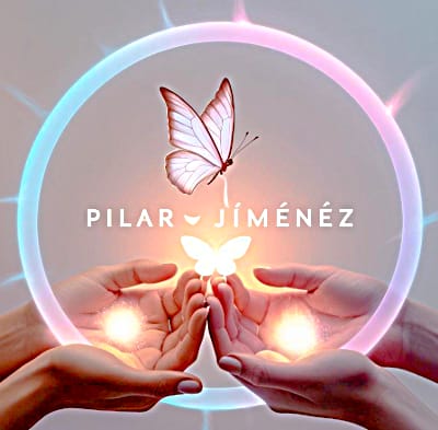 Logo de Pilar Jiménez, mentora espiritual que canaliza mensajes de luz y acompaña en procesos de sanación